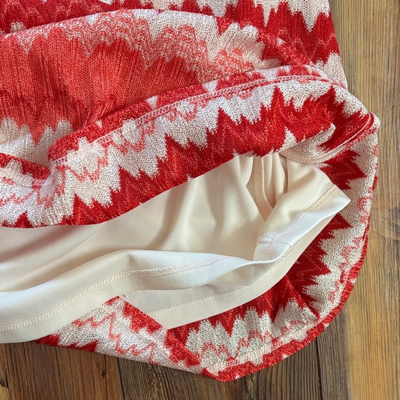 Donna Ricco Red and White Geometric Patterned Dress sz 14 - Picture 11 of 12